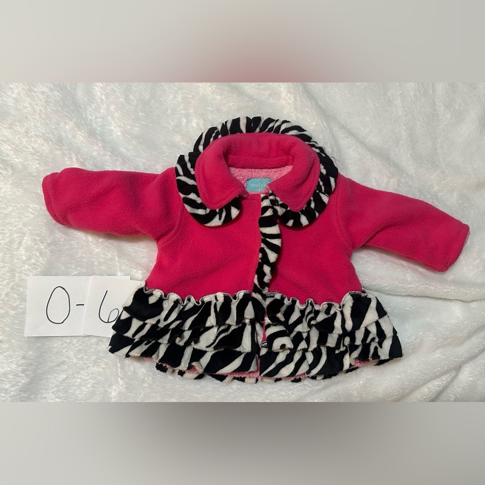 Mud pie Pink Zebra Print Baby Jacket